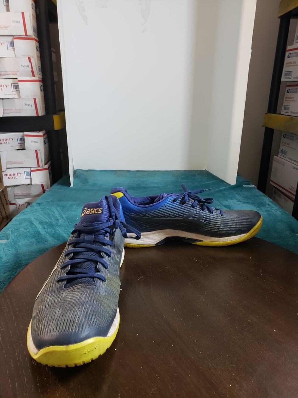Asics Mens Solution Speed FF Size 12.5 Mens Blue Running Marathon Gym 1041A003